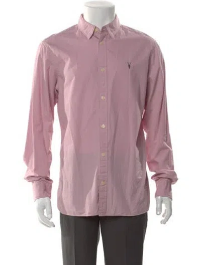 Pre-owned Allsaints Long Sleeve Dress Shirt In Pink