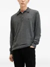 Allsaints Kilburn Wool-blend Polo Sweater In Gray
