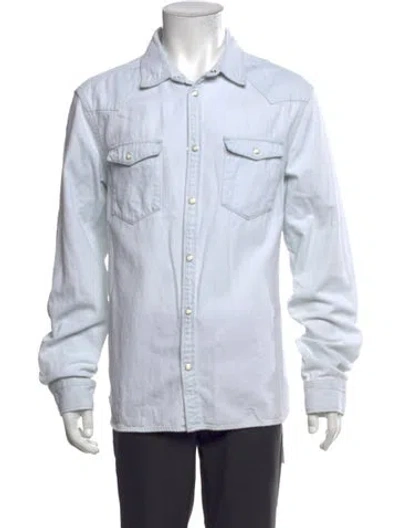 Pre-owned Allsaints Long Sleeve Shirt In Blue