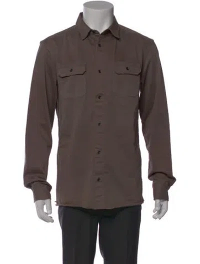 Pre-owned Allsaints Long Sleeve Shirt In Brown