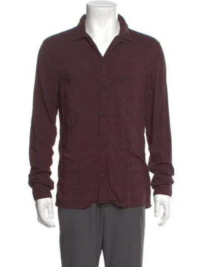 Pre-owned Allsaints Long Sleeve Shirt In Burgundy