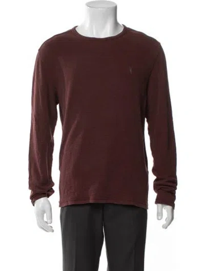 Pre-owned Allsaints Long Sleeve Shirt In Burgundy
