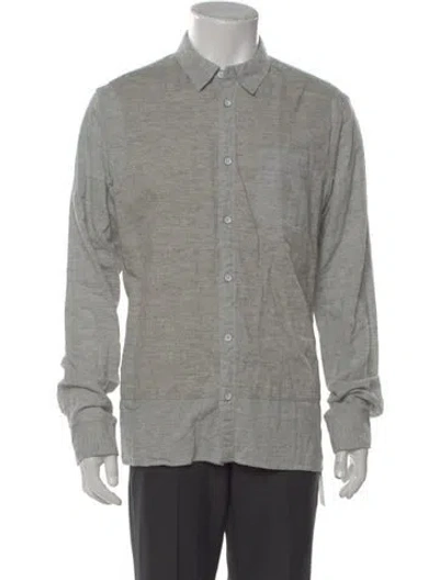 Pre-owned Allsaints Long Sleeve Shirt In Gray