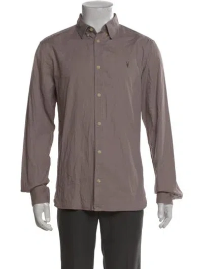 Pre-owned Allsaints Long Sleeve Shirt In Gray