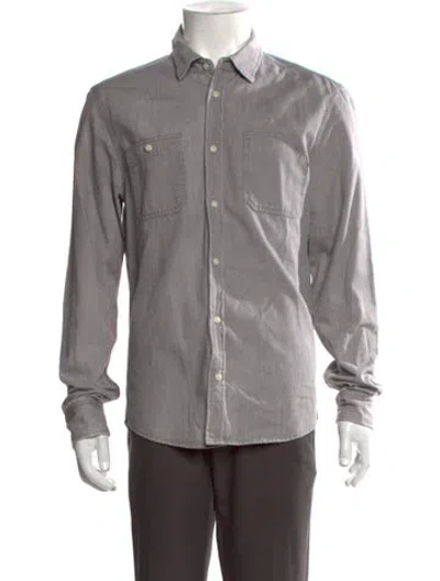 Pre-owned Allsaints Long Sleeve Shirt In Gray