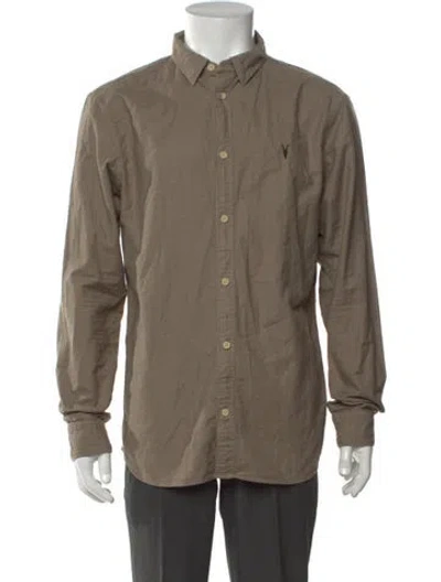 Pre-owned Allsaints Long Sleeve Shirt In Green