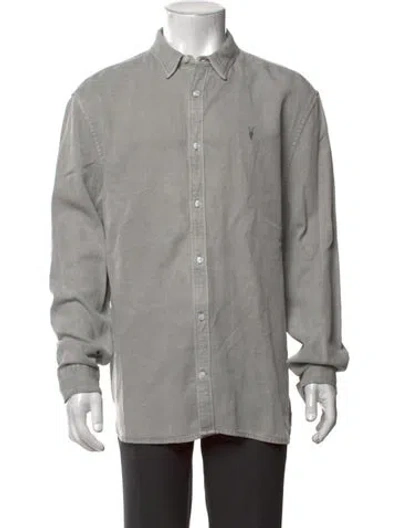 Pre-owned Allsaints Long Sleeve Shirt In Grey