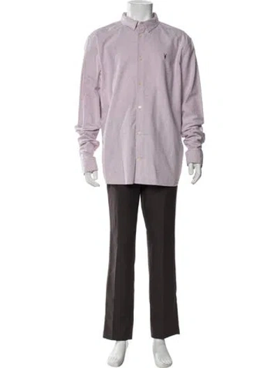 Pre-owned Allsaints Long Sleeve Shirt In Purple