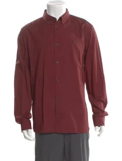 Pre-owned Allsaints Long Sleeve Shirt W/ Tags In Burgundy