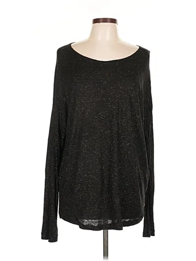 Pre-owned Allsaints Long Sleeve Top Black Scoop Neck Tops