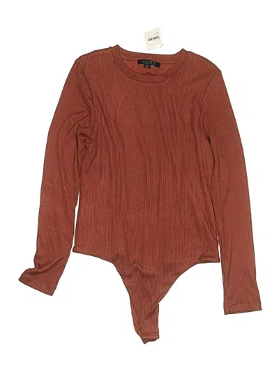 Pre-owned Allsaints Long Sleeve Top Brown Crew Neck Tops