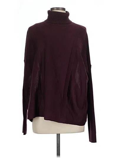 Pre-owned Allsaints Long Sleeve Top Burgundy Turtleneck Tops