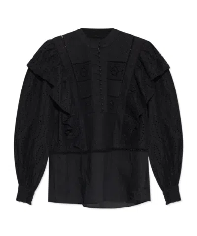 Allsaints Long-sleeved Blouse In Black