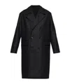 Allsaints Mens Black Curran Double-breasted Wool-blend Coat In Black