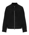 Allsaints Mens Rhone Collared Suede Jacket Black In Black