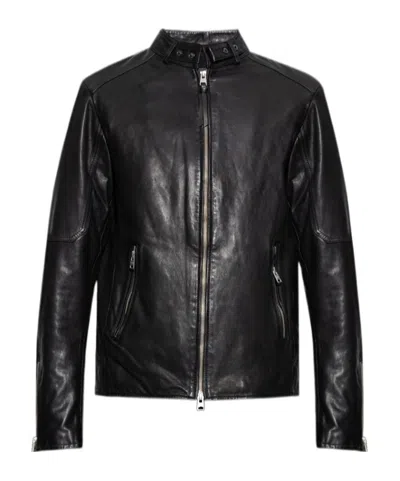 Allsaints Cora Leather Jacket In Black