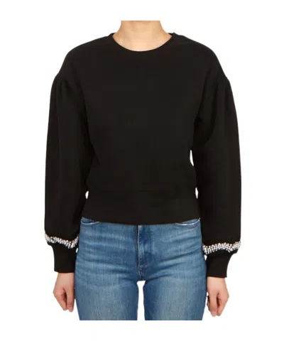 Allsaints Long-sleeved Ribbed Sweatshirt In Black