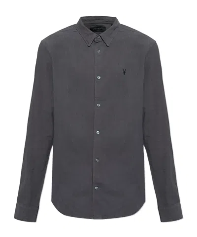 Allsaints Long-sleeved Shirt In Black