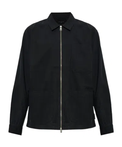Allsaints Long-sleeve Casual Jacket In Black