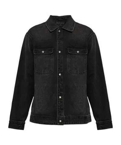 Allsaints Long-sleeve Denim Jacket In Black