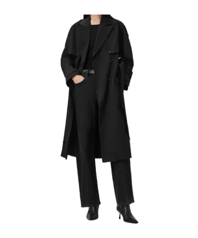 Allsaints Long-sleeved Coat In Black