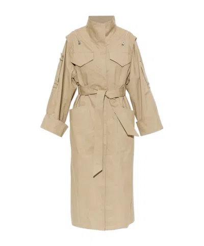 Allsaints Long-sleeved Coat In Brown