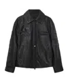 Allsaints Garrison Patch Leather Jacket In Black