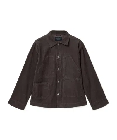 Allsaints Long-sleeved Shirt Jacket In Brown