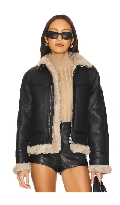 Allsaints Lorel Flying Jacket In Black