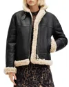 Allsaints Lorel Shearling Flying Jacket In Black