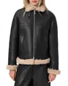 Allsaints Lorel Shearling Flying Jacket In Black