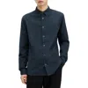 Allsaints Lorella Textured Ramskull Slim Fit Shirt In Marine Blue