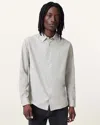 Allsaints Lorella Textured Ramskull Shirt In Whisper Grey