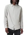Allsaints Lorella Textured Ramskull Shirt In Whisper Grey