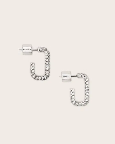 Allsaints Lori Pave Earrings In Silver
