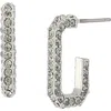 Allsaints Lori Pavé Huggie Hoop Earrings In Silver