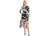 Allsaints Polyester Loria Draped Mesh Midi Dress In Black