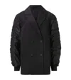 Allsaints Womens Black Lorna Cotton And Shell Blazer Jacket In Black