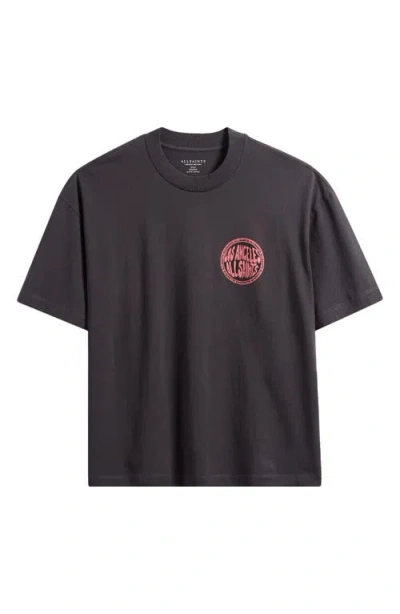 Allsaints Los Angeles Cotton Graphic T-shirt In Black