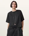 Allsaints Lottie Linen T-shirt In Black