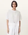 Allsaints Lottie Linen T-shirt In Chalk White