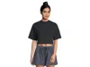 Allsaints Lottie W132ja T-shirt Women's Black Crew Neck Cropped Red184 In Black