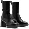 Allsaints Lottie Womens Block Heel Patent Leather Ankle Boots