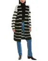 Allsaints Louisa Stripe Cardigan In White