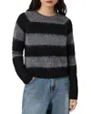 Allsaints Lou Striped Sparkle Jumper In Black