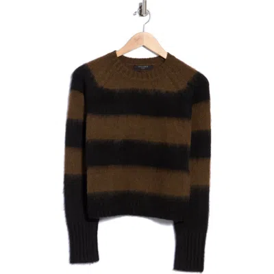 Allsaints Lou Striped Crewneck Sweater In Red