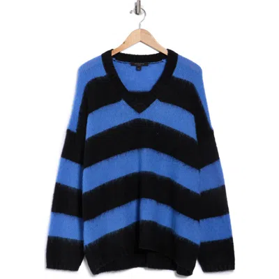 Allsaints Lou V-neck Sweater In Blue