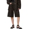 Allsaints Womens Leppo Brown Louie Leopard-print A-line Long Cotton Shorts In Animal Print