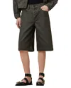 Allsaints Louie Oversize Denim Shorts In Golden Black