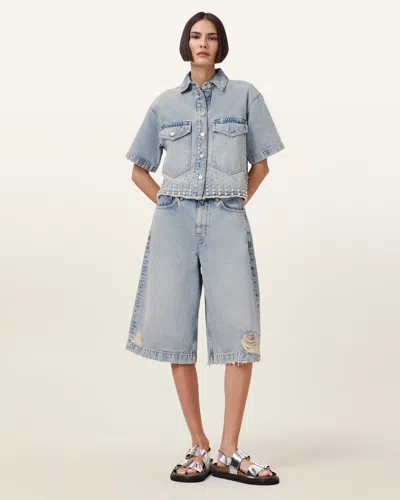 ALLSAINTS LOUIE WIDE LEG DENIM JORTS